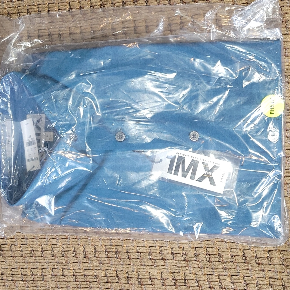 Express 1MX turquoise fitted dress shirt, sz S